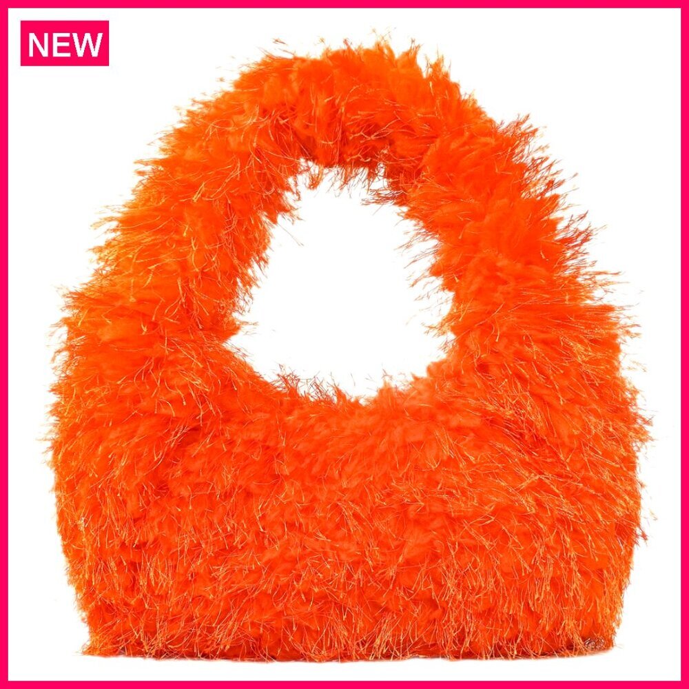 Faux Fur Hobo Bag Plush Tote Purse Y2K Fuzzy Handbag Women's Accessory